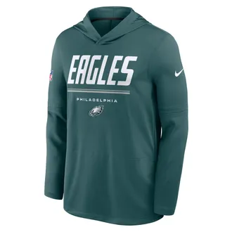 Nike Philadelphia Eagles Sideline Nike Mens Dri-FIT NFL Long-Sleeve Hooded Top in Green | 03B9141N86-TG4