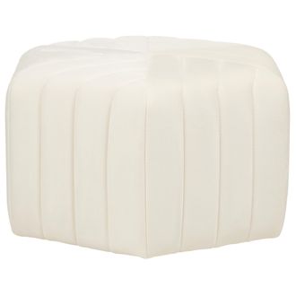 Beliani Puf De Terciopelo Blanco Crema 53 X 29 Cm Geom&eacute;trico Sala De Estar Murietta