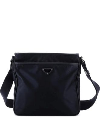 Prada Front Pocket Messenger Bag Tessuto Medium crossbody bag - Nero