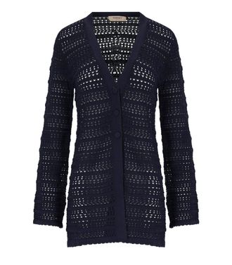 Twinset Blue Perforated Cardigan