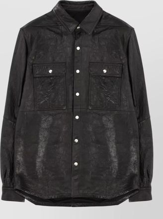 Rick Owens leather shirt jacket
