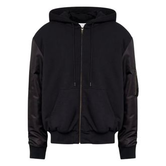 Maison Margiela Bomber Jackets, male, Black, Size: M Hooded Sweatshirt