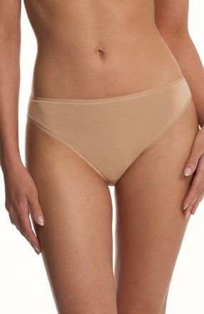 Natori Bliss Bare Cotton Bikini in Cafe at Nordstrom, Size Medium