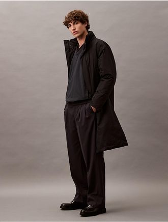 Calvin Klein Mens Padded Stretch Nylon Parka - Black - 2XL