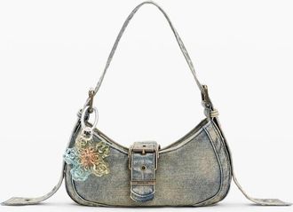 Desigual Borsa in denim tinto-Verde