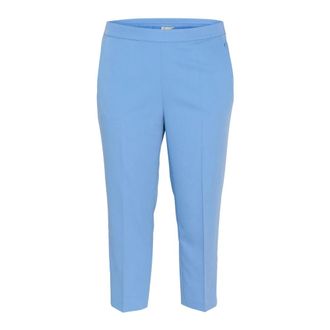 Kaffe Curve Flow Cropped Broek met Elastische Taille - Dames - Vrijetijds broeken - Blauw - 4XL - Broeken