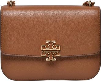 Tory Burch Britten Small Shoulder Bag - Dames - Schoudertassen - Bruin - ONE Size - Leer - Tassen