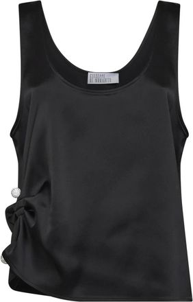Giuseppe Di Morabito Tops, Dames, Zwart, XL, Gedrapeerd Mouwloos Top