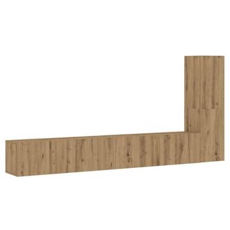 Berkfield Home Wall Mounted TV cabinets 3 pcs Artisan Oak Engineered Wood in Brown