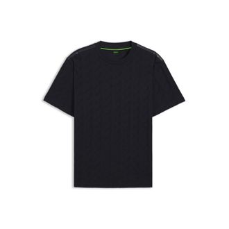 BOSS Cotton T-shirt with jacquard pattern