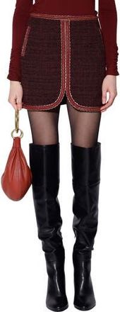 Walter Baker Elaine Tweed Miniskirt in Bordeaux Tweed at Nordstrom Rack, Size 4