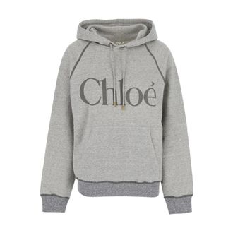 Chlo&eacute; Oversized Logo Hoodie - Dames - Hoodies - Grijs - L - Katoen - Hoodies & sweatvesten