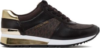 Michael Kors Allie Sneakers met Monogrampatroon - Dames - Sneakers - Bruin - 36 EU - Leer - Schoenen