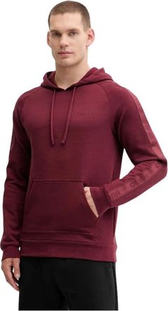 HUGO BOSS Logo Hooded Sweatshirt - Heren - Hoodies - Rood - M - Katoen - Hoodies & sweatvesten
