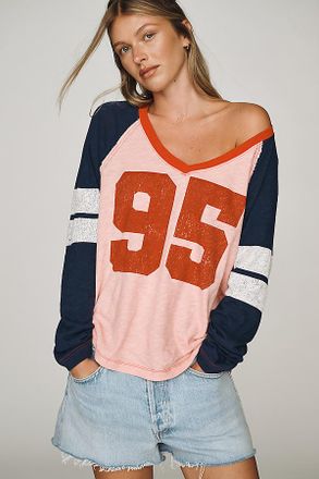 Pilcro 100% Cotton Long-Sleeve Varsity Shirt Top
