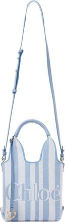 Chlo&eacute; Stripy Mini Tote - Dames - Handtassen - Blauw - ONE Size - Katoen - Tassen
