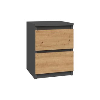 Topeshop Topeshop - Mesita De Noche Malwa M2 Antracita Artesanal