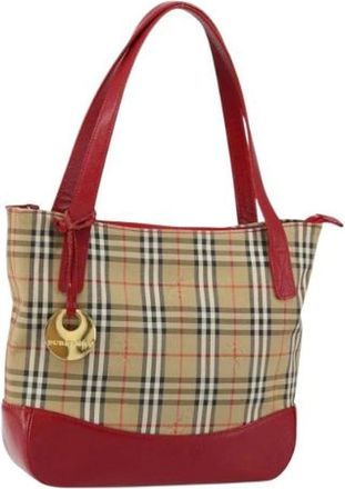 Burberry Pre-owned Shoulder Bags, female, Multicolor, Size: ONE SIZE Pre-owned Canvas Shoulder Bag