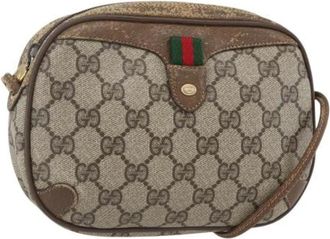 Gucci Pre-owned Cross Body Bags, female, Beige, Size: ONE SIZE Pre-owned Canvas Cross Body Bag