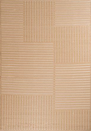 Nazar Rugs Alfombra exterior reversible dise&ntilde;o geom&eacute;trico - beige - 180x280 cm
