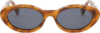 Fendi Ff Diamonds Brown Oval Sunglasses