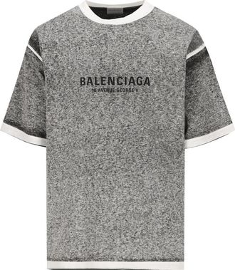Balenciaga Logo-print Heathered T-shirt