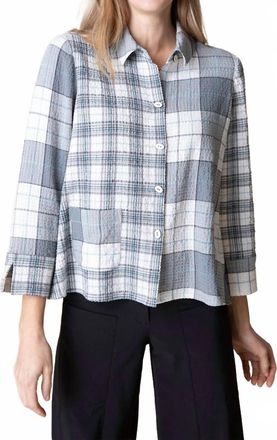 Habitat Mixed Girl Gone Plaid Shirt In Winter White