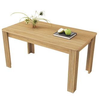 STILVORA Mesa De Comedor En Tablero De Part&iacute;culas Con 4 Patas Robustas, Veta De Madera Y Dise&ntilde;o Moderno - 116&times;65 Cm, Roble