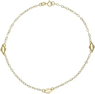 Italian Gold, Inc 10K Diamond Shape Station Anklet