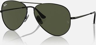 Ray-Ban AVIATOR TITANIUM Green Pilot Unisex Sunglasses RB8089 926731 62