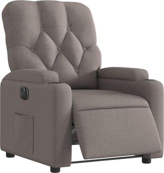 vidaXL Vidaxl - Sill&oacute;n Reclinable El&eacute;ctrico Tela Gris Taup&eacute;