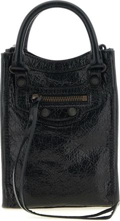 Balenciaga Tassen, Dames, Zwart, ONE Size, Katoen, Le City Tote Telefoonhouder