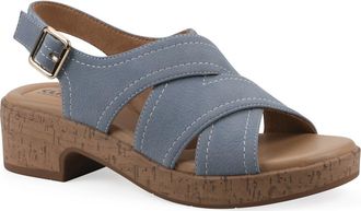 White Mountain Finlee Block Heel Sandal in Perwinkle Nubuck at Nordstrom Rack, Size 6.5
