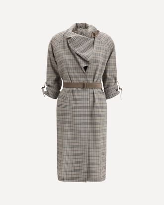 Burberry Wool Check Dress with a shawl collar Female 6