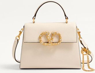 Valentino Garavani Valentino Garavani Vsling Small Handbag In Grainy Calfskin With Jewel Logo Wo