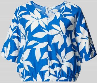 s.Oliver Red Label Relaxed Fit Blusentop aus Viskose-Mix in Royal Melange, Gr&ouml;&szlig;e 34