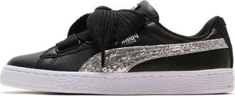 Puma (WMNS) PUMA Basket Heart Black Silver Glitter 364078-03