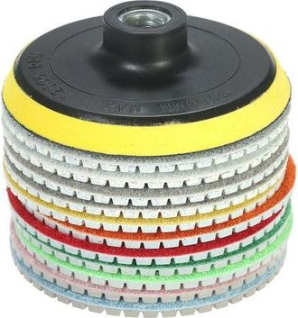 OEM 11 Discos De Pulido H&uacute;medo De Diamante De 4 Pulgadas + 1 Soporte Para Granito, M&aacute;rmol, Piedra, Baldosas Cer&aacute;micas Y Hormig&oacute;n