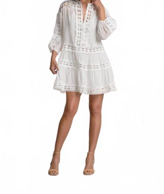Elan Crochet Mini Dress In White