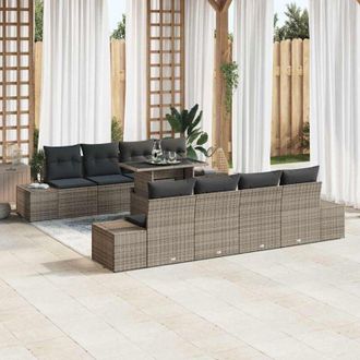 vidaXL Conjunto De Sof&aacute; De Jard&iacute;n 7 Pcs Gris 100 X 55 X 73 Cm Vidaxl