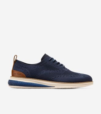 Cole Haan Mens &Oslash;riginal Grand Energyweave Stitchlite Wingtip Oxford Shoes - Blue Size 10.5