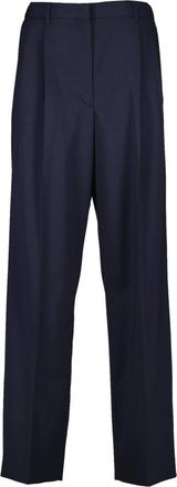 Miu Miu Wide Trousers, female, Blue, Size: XS Wool Pants