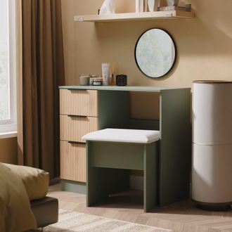 Welcome Furniture Alaska Ready Assembled Vanity in Slat Effect & Reed Green - Welcome Furniture | TJ Hughes