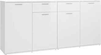 vidaXL Vidaxl - Aparador de madera de ingeniería blanco brillo 160x36x75 cm