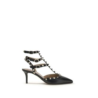 Valentino Garavani Black Calf Leather Bos Taurus High Heel Womens Pumps