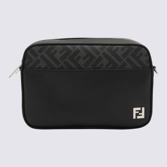 Fendi Black Leather Ff Crossbody Bag