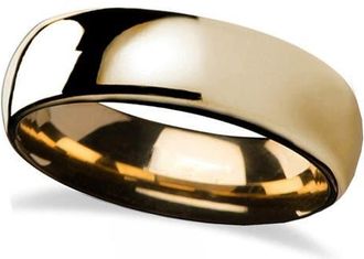 Allurez Domed Gold Tungsten Wedding Band at Nordstrom, Size 7.5