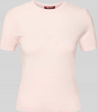 Max Mara Regular Fit Strick-Shirt aus Seiden-Woll-Mix Modell MSTLEPRE in Hellrosa, Gr&ouml;&szlig;e XL