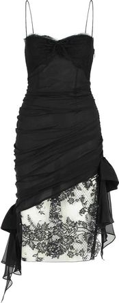 Alessandra Rich Black Silk Mini Dress