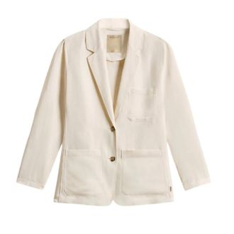 Woolrich Blazers, female, Beige, Size: M Lyocell Linen Blazer